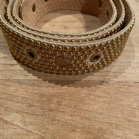 Vintage Sand Castle USA Leather Gold coin/Western/Nautical/Old Money/Y2k belt - Picture 9 of 9